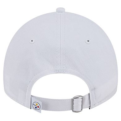 Men's New Era White Pittsburgh Steelers Main 9TWENTY Adjustable Hat