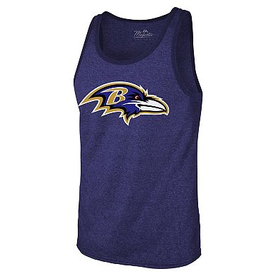 Men's Majestic Threads Lamar Jackson Purple Baltimore Ravens Tri-Blend Player Name & Number Tank Top