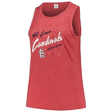 Women's Soft as a Grape Red St. Louis Cardinals Plus Size Curvy High Neck Tri-Blend Tank Top