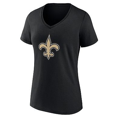 Women's Fanatics Black New Orleans Saints Mother's Day V-Neck T-Shirt
