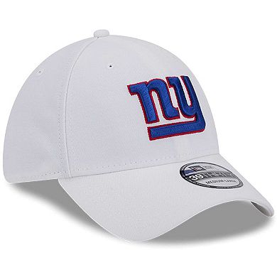 Men's New Era White New York Giants Main 39THIRTY Flex Hat