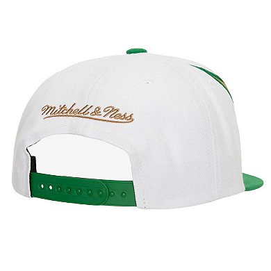 Men's Mitchell & Ness White/Kelly Green Boston Celtics Waverunner Snapback Hat