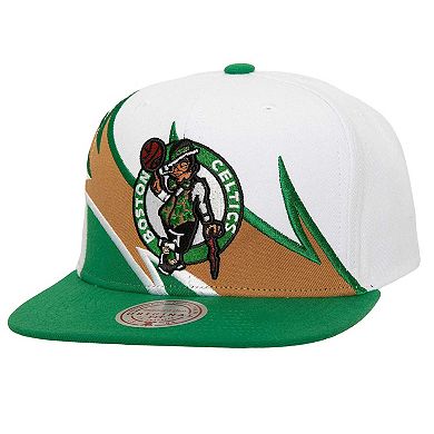 Men's Mitchell & Ness White/Kelly Green Boston Celtics Waverunner Snapback Hat