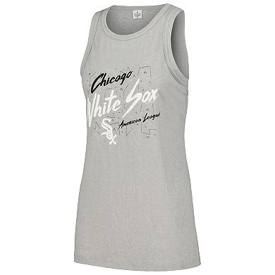 Women's Soft as a Grape Gray Chicago White Sox Gauze High Neck Tank Top
