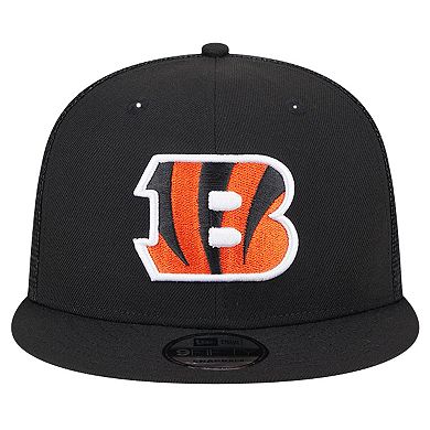 Men's New Era Black Cincinnati Bengals Main Trucker 9FIFTY Snapback Hat