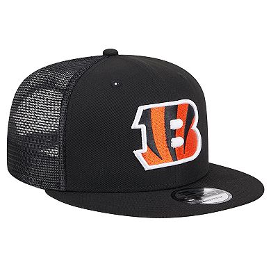 Men's New Era Black Cincinnati Bengals Main Trucker 9FIFTY Snapback Hat