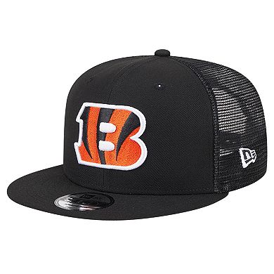 Men's New Era Black Cincinnati Bengals Main Trucker 9FIFTY Snapback Hat