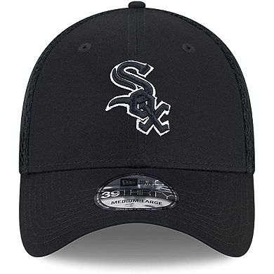 Men's New Era Chicago White Sox Evergreen Black & White Neo 39THIRTY Flex Hat