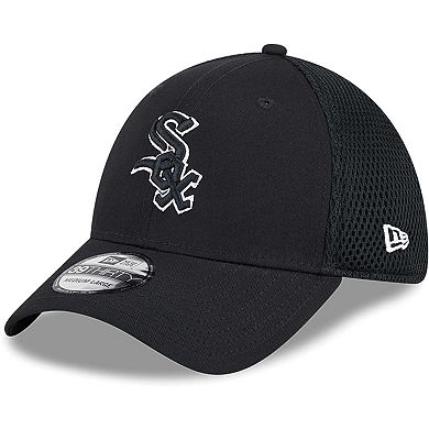 Men's New Era Chicago White Sox Evergreen Black & White Neo 39THIRTY Flex Hat