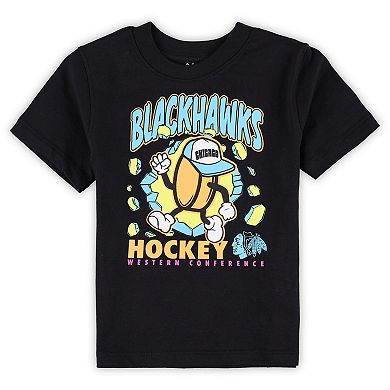 Toddler Black Chicago Blackhawks Break Through T-Shirt