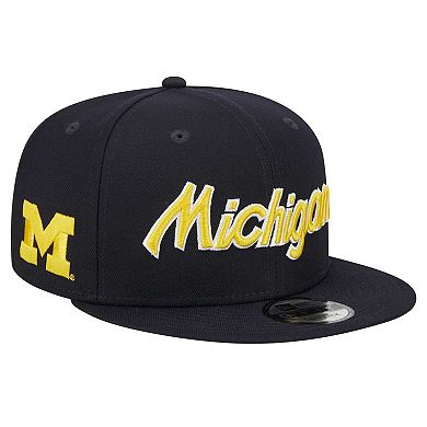 Men's New Era Navy Michigan Wolverines Team Script 9FIFTY Snapback Hat