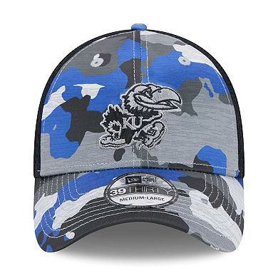Men's New Era Camo/Black Kansas Jayhawks Active 39THIRTY Flex Hat