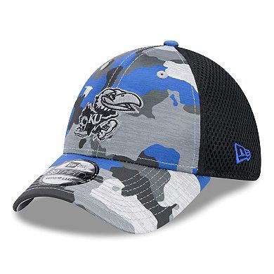 Men's New Era Camo/Black Kansas Jayhawks Active 39THIRTY Flex Hat