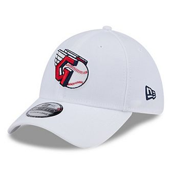 Men's New Era White Cleveland Guardians Evergreen 39THIRTY Flex Hat
