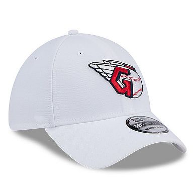 Men's New Era White Cleveland Guardians Evergreen 39THIRTY Flex Hat