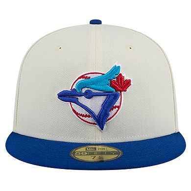 Men's New Era Cream Toronto Blue Jays Cooperstown Collection Chrome 59FIFTY Fitted Hat