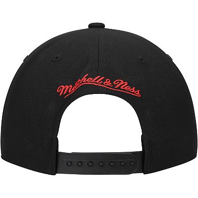 Men's Mitchell & Ness Black New York Rangers Core Team Script 2.0 Snapback Hat