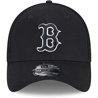 Men's New Era Boston Red Sox Evergreen Black & White Neo 39THIRTY Flex Hat