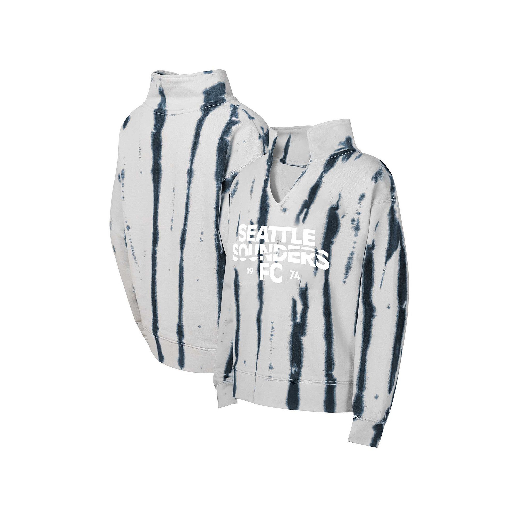 Girls Youth Gray Seattle Sounders FC Big League V-Neck Pullover Sweatshirt,