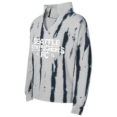 Girls Youth Gray Seattle Sounders FC Big League V-Neck Pullover Sweatshirt
