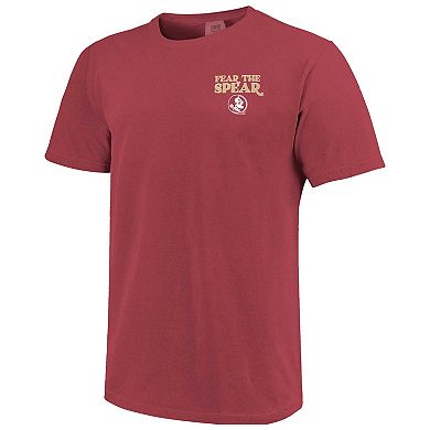 Women's Garnet Florida State Seminoles Comfort Colors Checkered Mascot T-Shirt