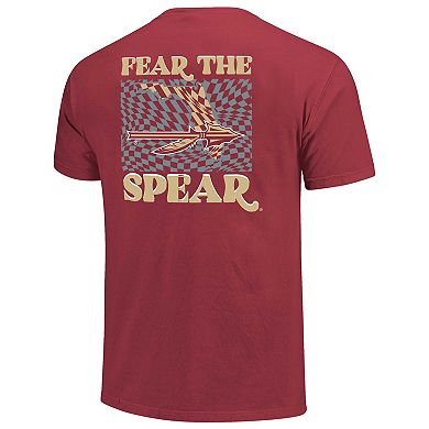 Women's Garnet Florida State Seminoles Comfort Colors Checkered Mascot T-Shirt
