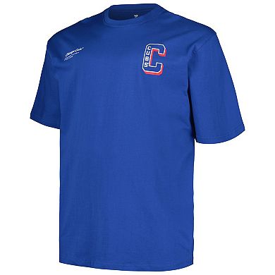 Men's Profile Royal Chicago Cubs Big & Tall Split Zone T-Shirt