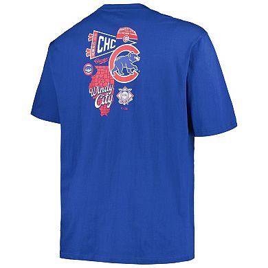 Men's Profile Royal Chicago Cubs Big & Tall Split Zone T-Shirt