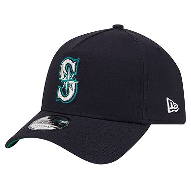 Men's New Era Navy Seattle Mariners Team Color A-Frame 9FORTY Adjustable Hat