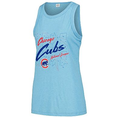 Women's Soft as a Grape Light Blue Chicago Cubs Gauze High Neck Tank Top