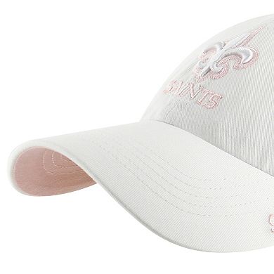 Women's '47 White New Orleans Saints Ballpark Cheer Clean Up Adjustable Hat