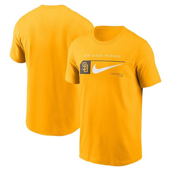 Men's Nike Gold San Diego Padres Team Swoosh Lockup T-Shirt