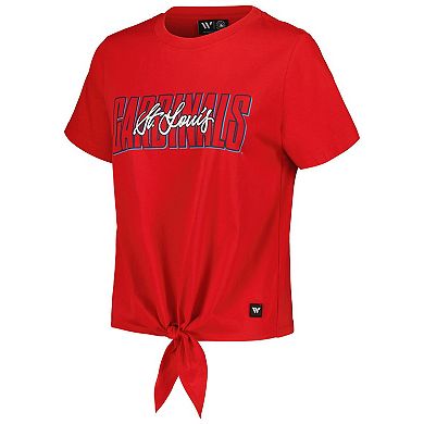 Women's The Wild Collective Red St. Louis Cardinals Twist Front T-Shirt