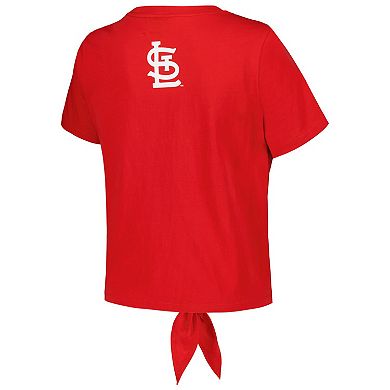 Women's The Wild Collective Red St. Louis Cardinals Twist Front T-Shirt