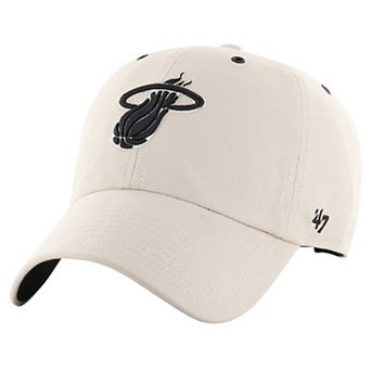 Men's '47 Cream Miami Heat Lunar Clean Up Adjustable Hat