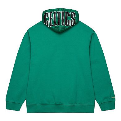 Men's Mitchell & Ness Kelly Green Boston Celtics Team OG 2.0 Vintage Logo Fleece Pullover Hoodie