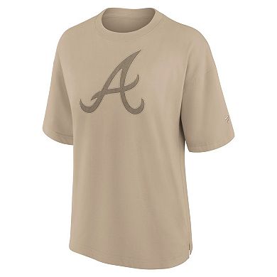 Women's Fanatics Signature Khaki Atlanta Braves Elements Oversized T-Shirt