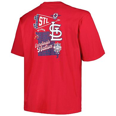 Men's Profile Red St. Louis Cardinals Big & Tall Split Zone T-Shirt