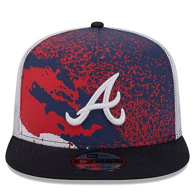 Men's New Era Navy Atlanta Braves Court Sport 9FIFTY Snapback Hat