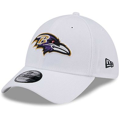 Men's New Era White Baltimore Ravens Main 39THIRTY Flex Hat