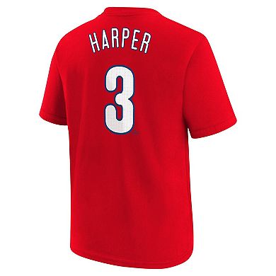 Youth Nike Bryce Harper Red Philadelphia Phillies Home Player Name & Number T-Shirt