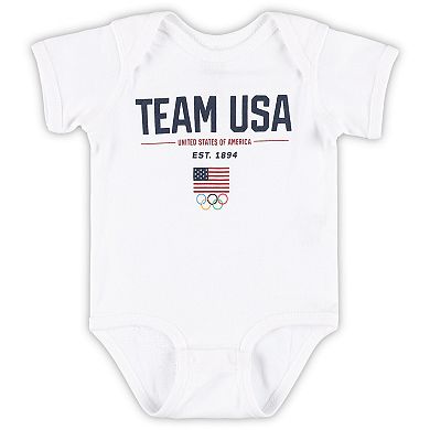 Newborn White Team USA Size Up Bodysuit
