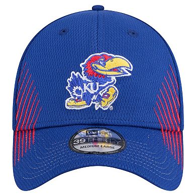 Men's New Era Royal Kansas Jayhawks Active Slash Sides 39THIRTY Flex Hat
