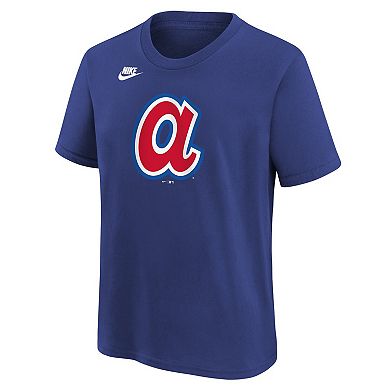 Youth Nike Royal Atlanta Braves Cooperstown Collection Team Logo T-Shirt