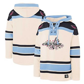 Men's '47 Cream Washington Capitals Cherry Blossom Lacer Pullover Hoodie