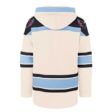 Men's '47 Cream Washington Capitals Cherry Blossom Lacer Pullover Hoodie