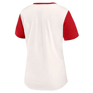 Women's Fanatics Branded Cream/Red Toronto FC Fundamentals Carver Slub T-Shirt