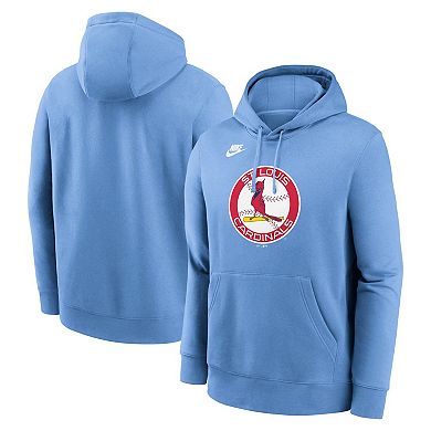 Men's Nike Light Blue St. Louis Cardinals Cooperstown Collection Team Logo Fleece Pullover Hoodie