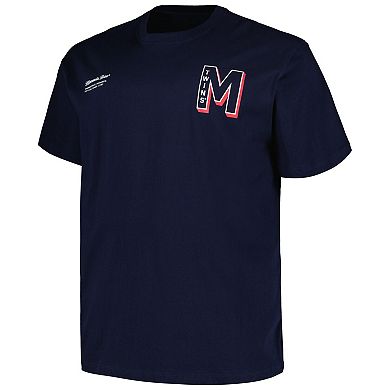 Men's Profile Navy Minnesota Twins Big & Tall Split Zone T-Shirt