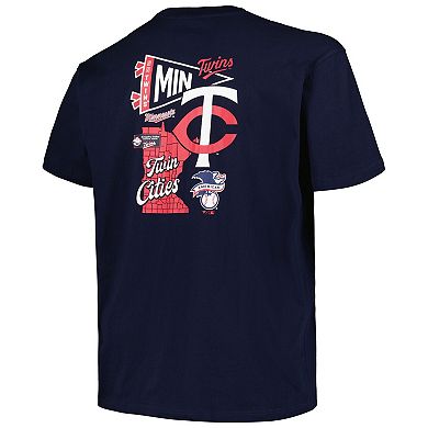 Men's Profile Navy Minnesota Twins Big & Tall Split Zone T-Shirt